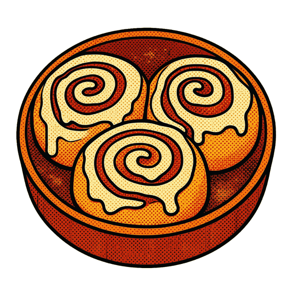 Cinnamon rolls pop-art